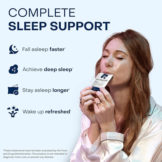 Healthycell REM Sleep Aid Supplement + Vibrant Hair Skin &amp Nails Liquid Collagen Supplement for Women &amp Men Bundle