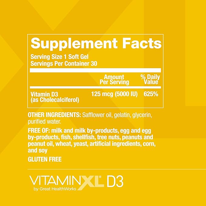 OmegaXL Joint Support Supplement - 60 Softgels &amp VitaminXL D3 High Potency Daily Vitamin D 5000 IU 125mcg Immune Support Supplement (30 Softgels) - 2 Pack