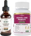 Vaginal Probiotics for Women pH Balance with Prebiotics 25-in-1 Organic Mushroom Complex Supplement Liquid Drops