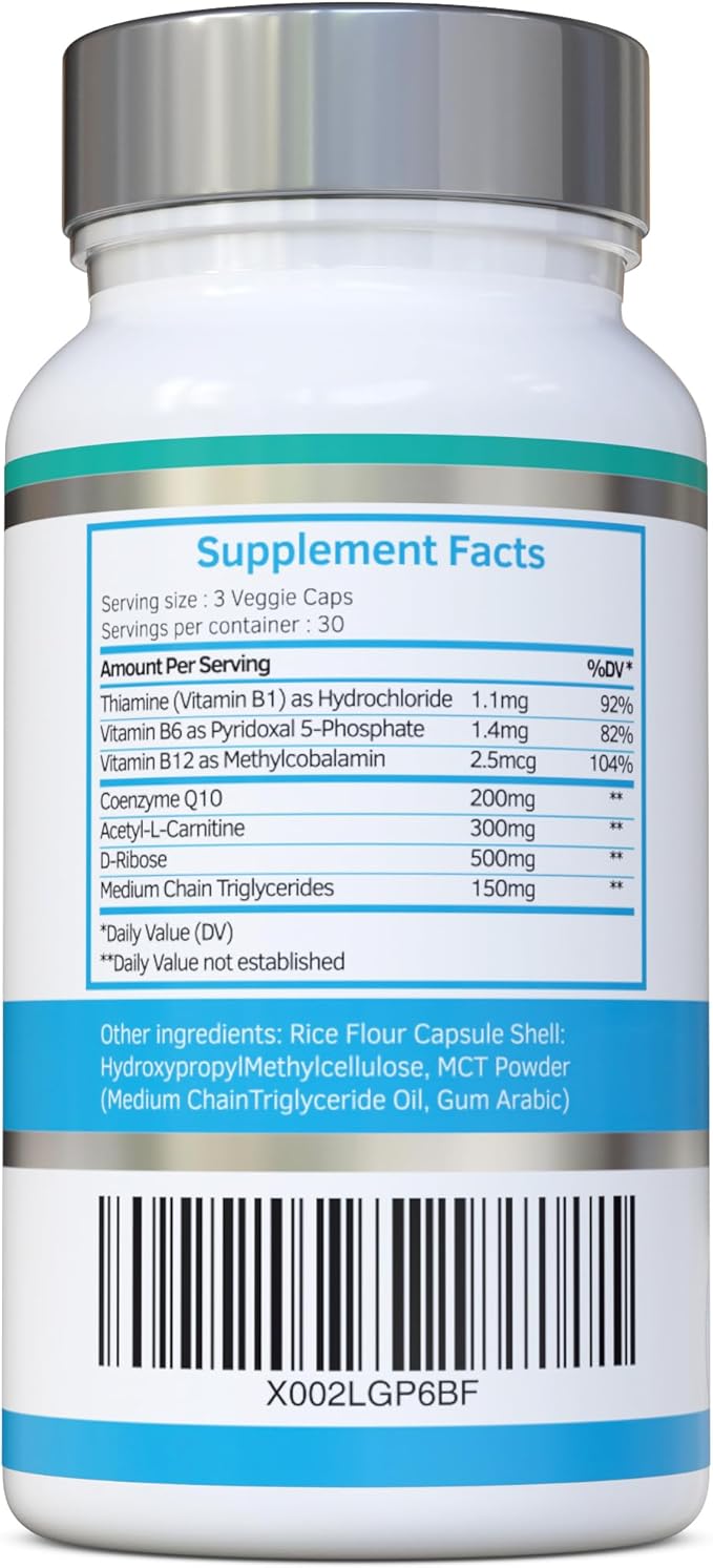 CardioDefence – 90 Capsules – a precise balance of CoQ10 D-Ribose Acetyl L-Carnitine B Vitamins and MCT to contribute to the normal function of the heart and reduce tiredness and fatigue
