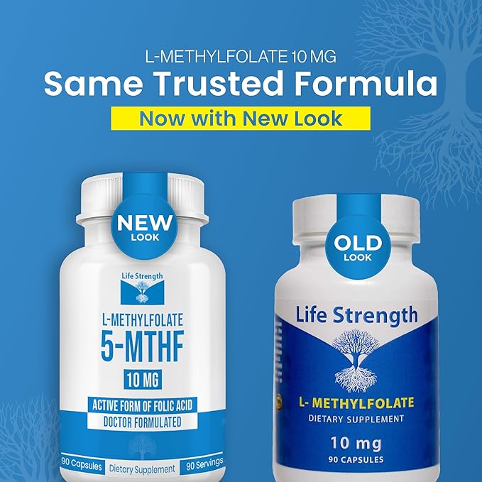 L Methylfolate 10mg | 90 Capsules | Optimized &amp Highly Bioactive Methyl Folate Supplement | 5-MTHF Supports for Energy Focus &amp Mood | Non-GMO Gluten Free Vegan | 3 Month Supply