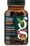 Gaia Herbs Turmeric Supreme Joint Health - Joint Support Supplement with Cucumber Quercetin Black Pepper Ginger Root Curcuminoids &amp More* - 120 Liquid Phyto-Caps (60 Servings)