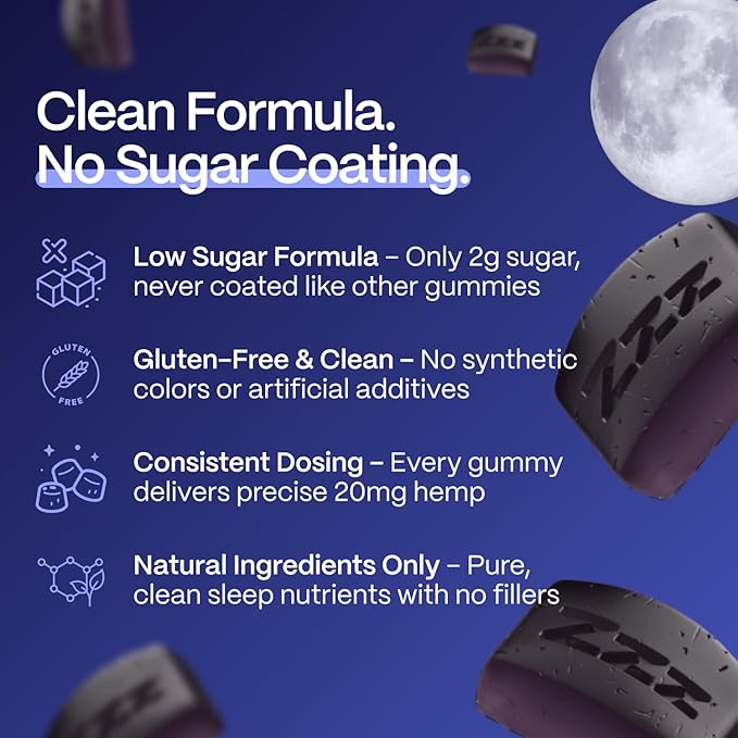 Slumber Pure Sleep | Fast Acting Sleep Gummies to Fall Asleep and Stay Asleep | with Lemon Balm L Theanine Tart Cherry Chamomile | Natural Melatonin Free 30 Count