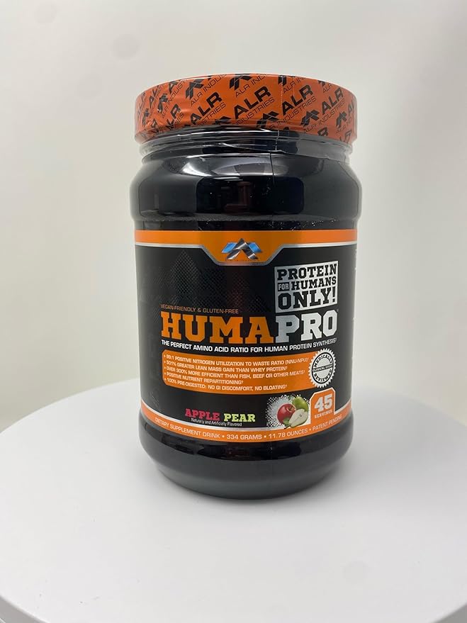 Humapro | Amino Acids Protein Matrix for Humans | 99% Utilization for Lean Muscle | Vegan Gluten Free | 334g / 45 Servings (Apple Pear)