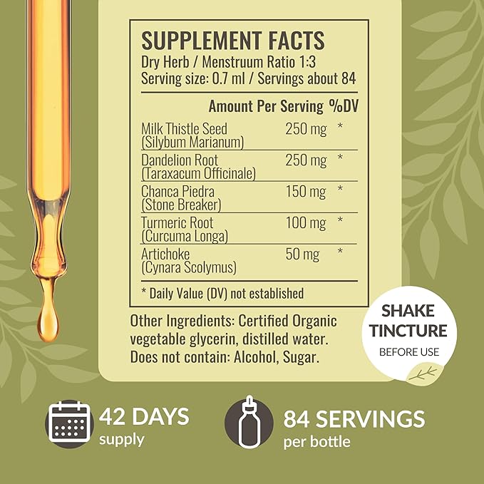 HERBAMAMA Milk Thistle and Liver Support Complex Kit - Bundle of Milk Thistle Gummies &amp Liver Detox Liquid Complex 4 fl oz - Vegan Non-GMO Alcohol-Free - 2 Pack