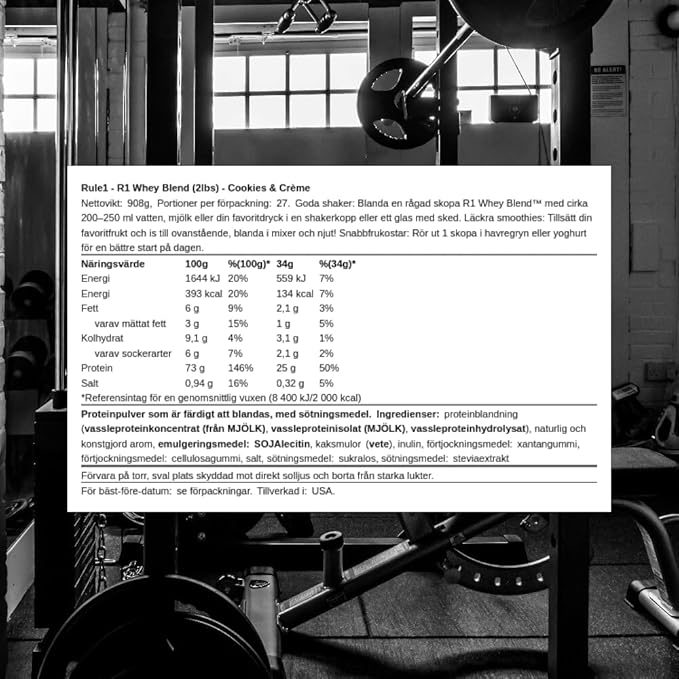 Rule1 R1 Whey Blend 28 Servings Cookies &amp Crème