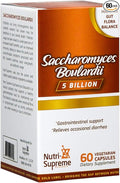 Probiotics Capsules: Saccharomyces Boulardii Probiotic Dietary Supplement - 60 Vegetarian Capsules Contains 5 Billion cfu per Capsule - Supports Digestive and Intestinal Health.