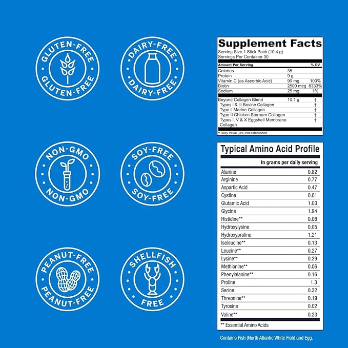 Live Conscious Beyond Collagen Peptides Powder Unflavored Packets-Hydrolyzed Collagen Powder-Hair Skin Nail &amp Joint Support- I II III V &amp X Grass-Fed Collagen Supplements for Women &amp Men 3