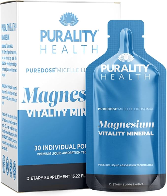 PURALITY HEALTH Micelle Liposomal Magnesium - Enhanced Absorption - Liquid Magnesium Bisglycinate Vitamin Supplement Vegan Non-GMO Supplement for Bones Muscles &amp Daily Wellness - 30 Days Gel Pa