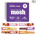 MOSH Variety Pack Keto Protein Bars High Fiber Low Carb Gluten Free High Protein Brain Healthy Snack with Ashwagandha Lion's Mane 15 Count