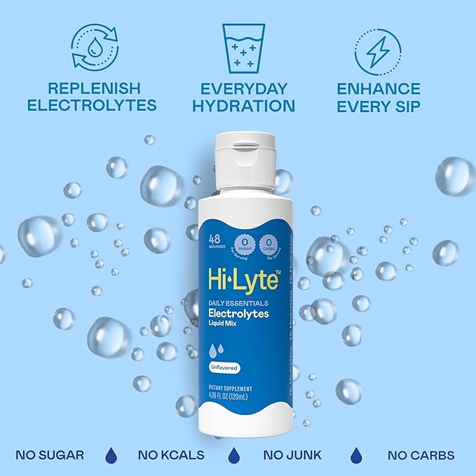 Hi-Lyte Electrolytes for Fasting Immune Support and Rapid Hydration | 48 Servings | NO Calories NO Sugar | 20%+ More Potassium Magnesium &amp Zinc