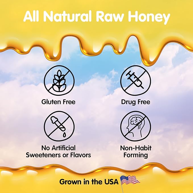 SUPER DUPER HONEY Calming Honey with 10mg Melatonin per Serving - Sweet Dreams &amp Tranquil Sleep - Pure Raw Unfiltered &amp Natural Formulation - Cinnamon Flavor - Made in USA - 1 Pound Jar