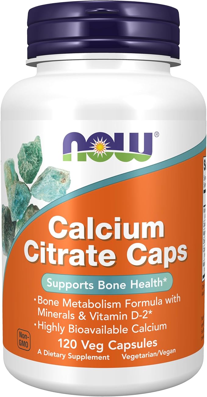 NOW Foods Supplements Calcium Citrate with Vitamin D Magnesium Zinc Copper and Manganese 120 Veg Capsules