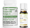 TURNER New Zealand Omega-3 Green Lipped Mussel Oil 53x Higher Potency for Superior Joint Comfort &amp Mobility No Fishy Aftertaste 1 Bottle 60 Softgels Plus 1 Bottle of Manuka Oil