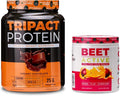 Nutrology TRIPACT Protein Powder 7-in-1 Meal Replacement Shake Creamy Chocolate Flavor (20 Servings) Beet Active Natural Pre-Workout Powder Passion Fruit Flavor (30 Servings)