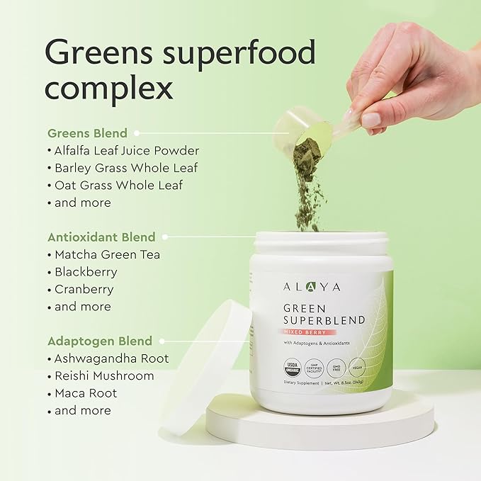 Alaya Multi Collagen Powder (Unflavored) + Advanced Synbiotic + Organic Green Superblend (Mixed Berry) for Gut Skin &amp Daily Wellness - Foundation Starter Bundle