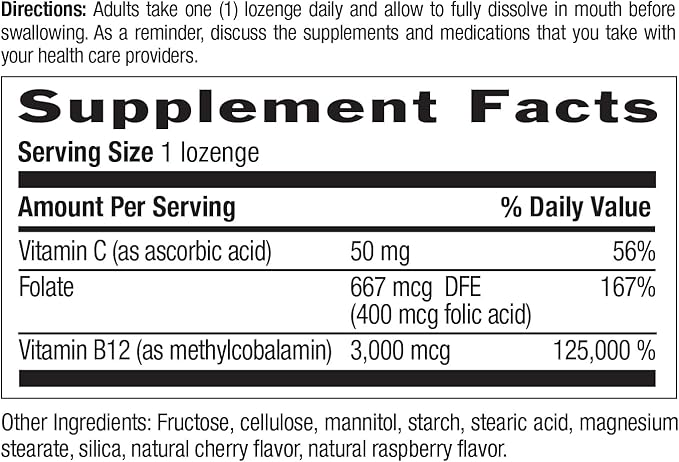 Country Life Methyl B12 3000 mcg Lozenges Supports Energy &amp Stamina Metabolism &amp Red Blood Cell Production Berry Flavor 120 Vegan Lozenges Certified Gluten Free &amp Halal