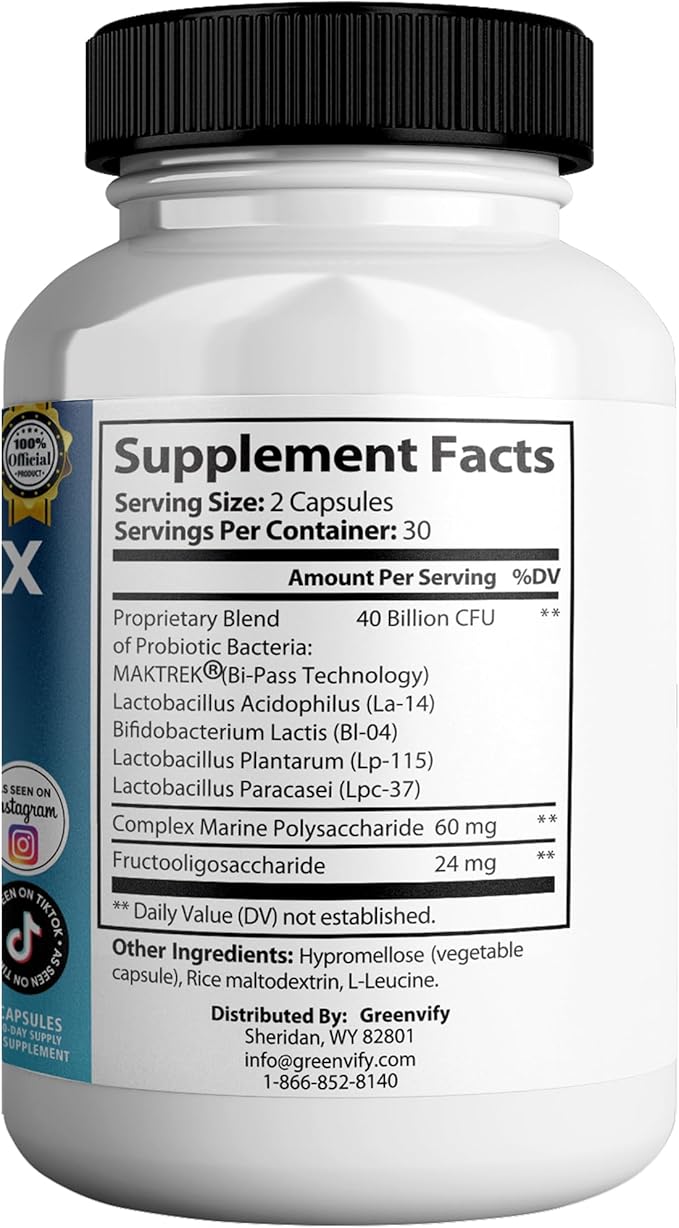 – Extra Strength Probiotic Supplement with 40 Billion CFU – Supports Teeth Gums Ear Nose Throat &amp Digestive Health – 60 Capsules (2)