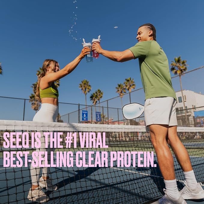 SEEQ Clear Whey Isolate Protein Powder Fruit Punch 22 Servings 22g Protein Per Serving Sugar-Free Keto-Friendly Soy-Free Clear Protein Powder Juice-Like Protein