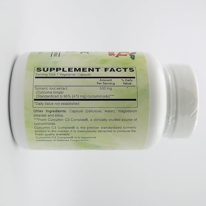 Holly Hill Health Foods Standardized Turmeric Extract 120 Vegetarian Capsules