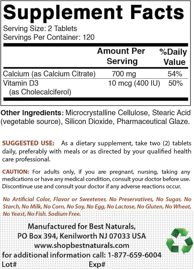 Calcium Citrate with Vitamin D-3 &amp Vitamin C 1000 mg