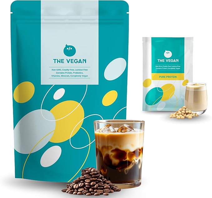 THE VEGAN Protein Combo 2.2lb Coffee Flavor Plus 1 Serving Unsweetened Plain