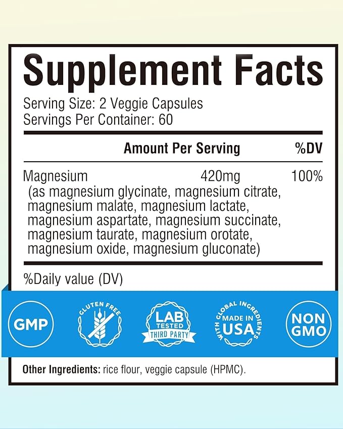 Terranics Magnesium Complex &amp Moringa Capsules Bundle - 420mg 10-in-1 Full Spectrum Magnesium with Glycinate &amp Citrate + 11300mg Pure Moringa Oleifera Leaf Powder - High Absorption Formula 12