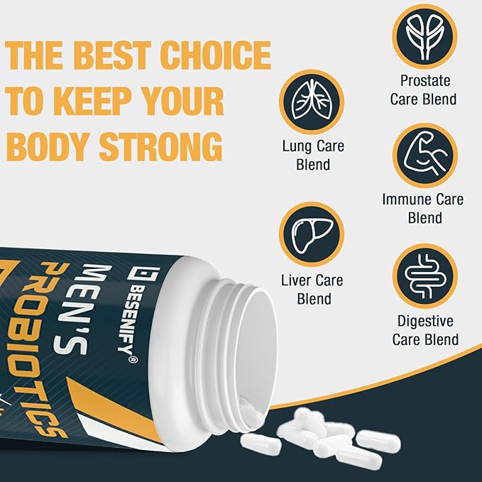 Probiotics for Men 500 Billion CFUs &amp 12 Strains Men's Probiotic with Turmeric Cranberry Goji - Probiotics for Digestive Health Immune Stomach Bloating &amp Gut Health for Men 240 Pro Bio