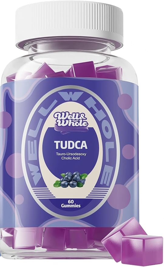 Well&ampWhole Bile Salts Supplement TUDCA Gummies 1000mg + Milk Thistle 500mg - Clinically Studied Liver Support for Detox &amp Digestion - Vegan Non-GMO - 60 Counts