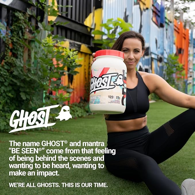 GHOST Whey Protein Powder Fruity Cereal Milk - 2LB 25G of Protein - Whey Protein Blend - ­Post Workout Fitness &amp Nutrition Shakes Smoothies Baking &amp Cooking - Soy &amp Gluten-Free