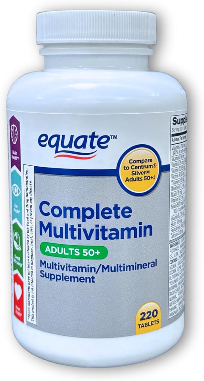 Multivitamin Multimineral Tablets for Adults 50+ 220 Count (Pack of 1)