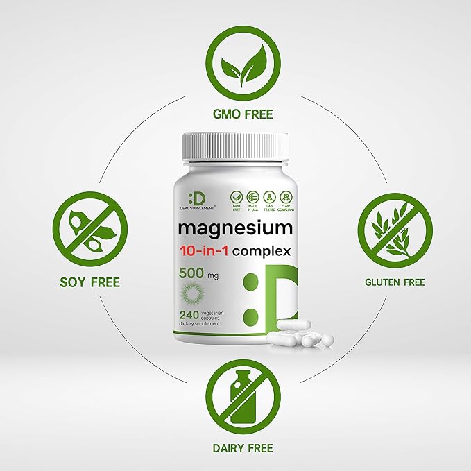 DEAL SUPPLEMENT Vitamin D3 10000iu + K2 200mcg Softgels &amp Magnesium Complex Veggie Capsules Bundle – Essential Sunshine Vitamins with Coconut Oil – High Absorption Chelated Minerals 10-in-1