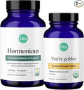 Ora Organic Hormone Balance &amp Turmeric Curcumin Supplement Bundle: Elevate Mood Energy &amp Joint Health Naturally Acerola Cherry + Pure Turmeric Enhanced by Piperine - 90 Vegan Tablets