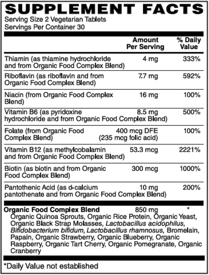 Organic Vitamin B-Complex- Whole Food