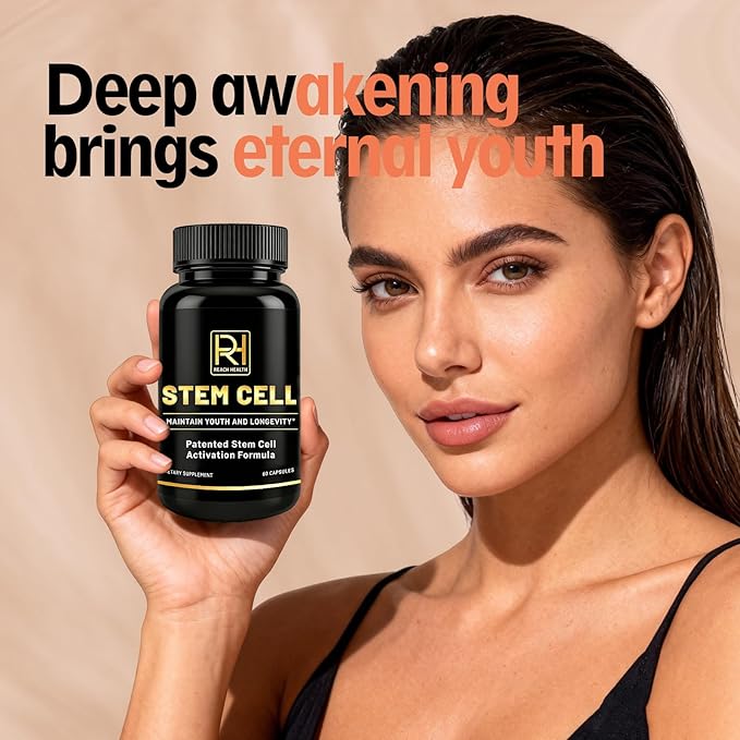 Stem Cell Activation Formula 60 Capsules with Vitamin D and B12 Youth and Longevity Support Maintain Youth and Longevity Patented StemCell Activation Fomula (1 Bottle (60 softgels))