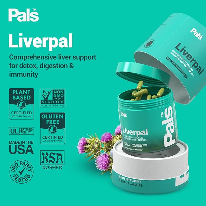 Liver Cleanse Detox &amp Repair Vitamins with Artichoke &amp Silymarin 1000mg Liverpal Comprehensive Milk Thistle Liver Support Supplement for Optimal Health Digestion &amp Immunity Vegan Capsul