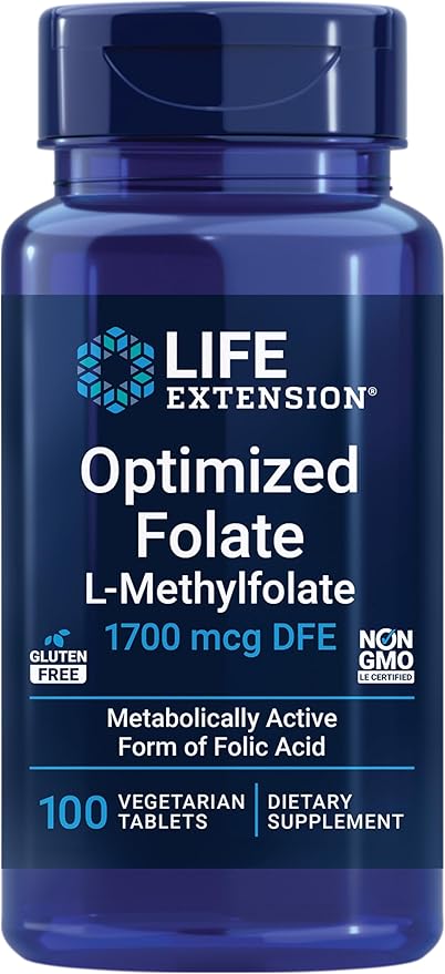 Life Extension Two-Per-Day 120-Tablet Multi-Vitamin &amp 1700mcg Optimized Folate 100-Tablet Heart &amp Brain Support Bundle