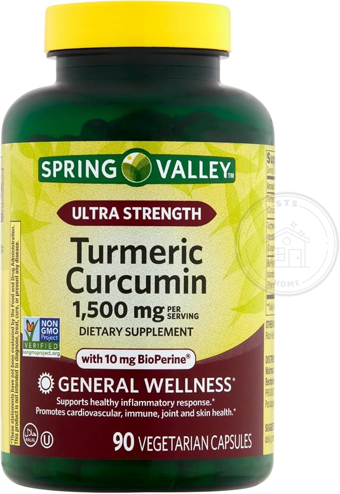 Spring Valley Turmeric Supplement | Turmeric Curcumin Supplement Ultra Strength 1500 mg 90 Count + STS Sticker.