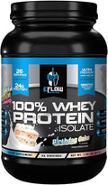 eFlow Nutrition 100% Whey Protein Isolate - Lactose-Free Digestive Enzymes Added Low Carb Post Workout Shake Fast Digesting for Optimal Muscle Recovery - Birthday Cake (26 Servings)