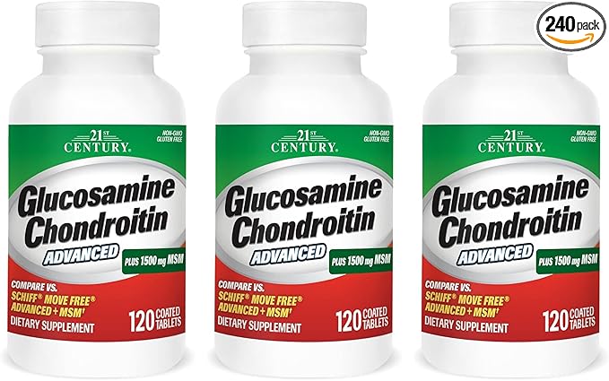 21St Century Glucosamine Chondroitin Advanced with Msm - 120 Tablets (Pack of 3)