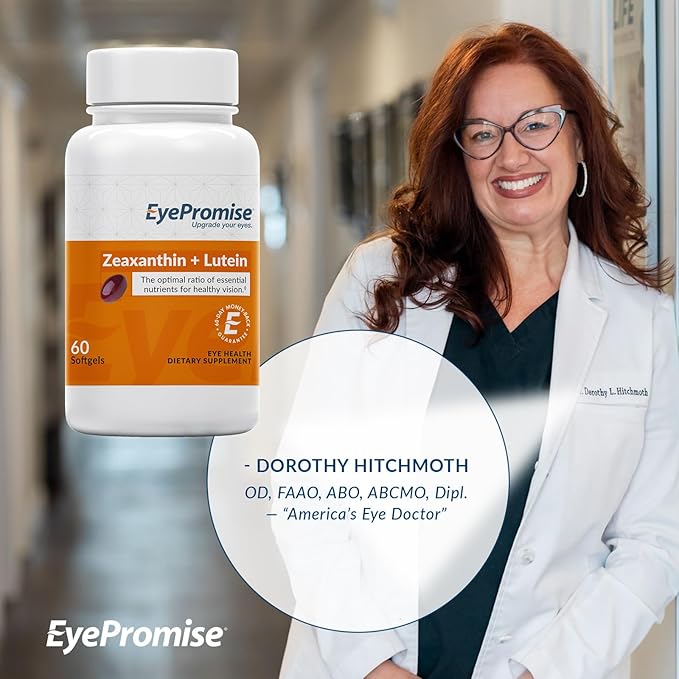 EyePromise Zeaxanthin &amp Lutein Eye Vitamin - 180 Softgels 90-Day Supply - Eye Health Supplement with 10mg Zeaxanthin &amp 10mg Lutein to Support Healthy Vision