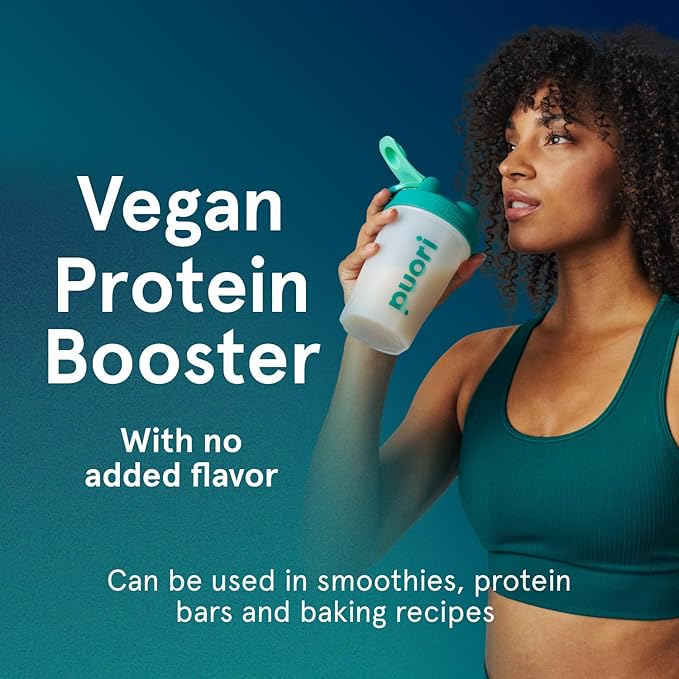 Puori Vegan Protein Powder Unflavored - Plant-Based Protein Powder with Pea Protein Algae Calcium - Workout Supplement for Sustained Energy Bone Health Muscle Recovery &amp Growth - 25 Servings
