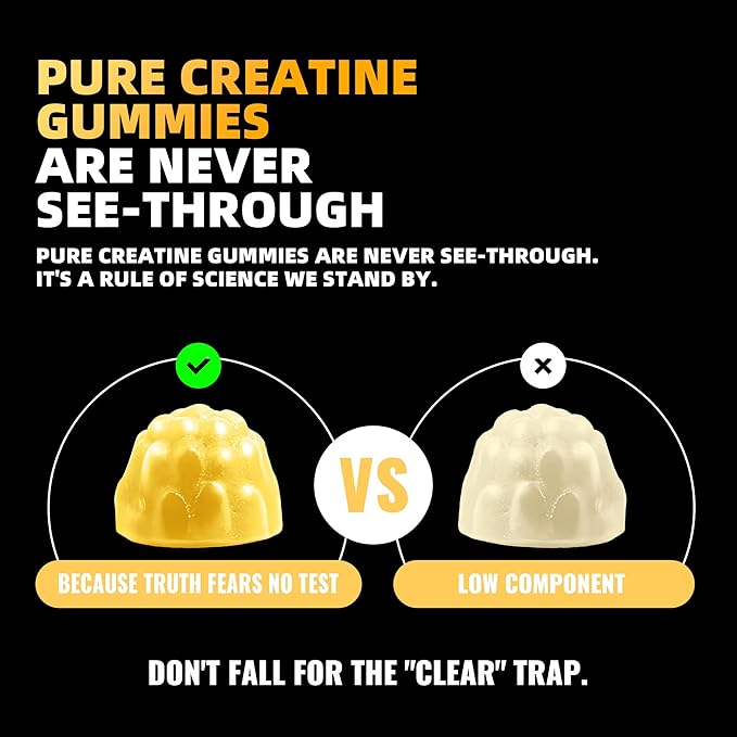 Creatine Monohydrate Gummies for Men &amp Women. Boost FocusStrength and Endurance Anti-Melting Formula Vegan Gluten-Free Non-GMO(Orange135 ct)