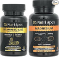 Vitamin B12 and D3 Plus Magnesium Complex Combo 2500 mcg B12 5000 IU D3 300 mg Magnesium Two Bottle Set Made in USA