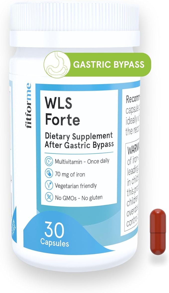 FitForMe Bariatric Multivitamin with Iron Tailored for Gastric Bypass Surgery – One-a-Day Capsule 30-Day Supply Easy-to-Swallow WLS Forte Capsule Scientifically Formulated – for Men &amp Women