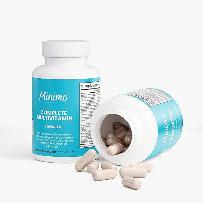 Complete Multivitamin + Immunity Boost 60 Capsules 3rd Party Tested Daily Supplement for Men Women Adults Gluten Free Non-GMO 30 Servings