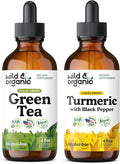 Wild &amp Organic Green Tea Tincture 4 fl oz &amp Turmeric Tincture 4 fl oz