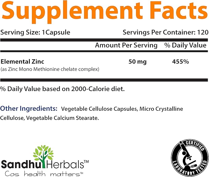 Sandhu Herbals Zinc 50mg &amp Sea Moss Black Seed Oil Ashwagandha Ginger Burdock Root Supplement for Men &amp Women| Made in USA