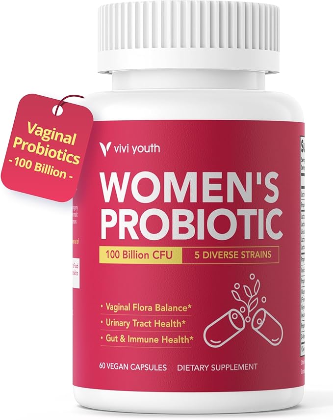 Vaginal Probiotics – pH Balance Feminine Odor Control &amp Yeast Support Probiotics for Women with Prebiotics &amp Lactobacillus Blend 60 Capsules