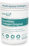 Multi Collagen Peptides - Types I II III IV V &amp X - Premium Hydrolyzed Collagen Powder for Women &amp Men - with Vitamin C Digestive Enzymes &amp Probiotics - 44 servings - BonaGlow Unflavo